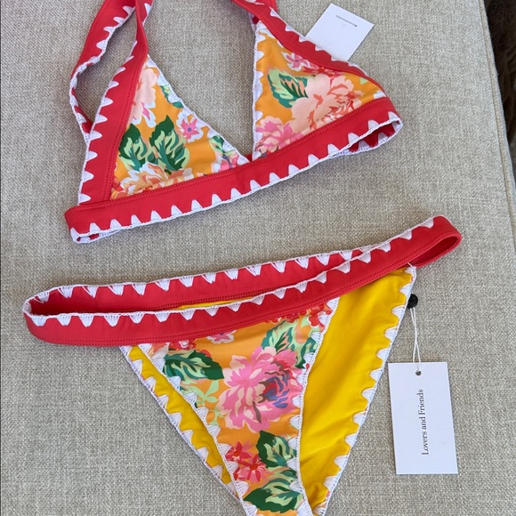 Adrift swim Top & bottom in Tangerine Floral NWT - Picture 6 of 8